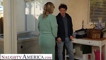 Sexy Blonde Rachael Cavalli Seduces And Has Sex With Repairman While Drinking Lemonade