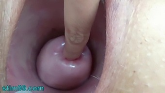 Crazy Extreme Insertion: Nettles And Rod Flowers Inside Her Cervix