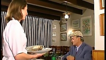 Amateur French Threesome With A Busty Brunette And A Voyeurous Older Man
