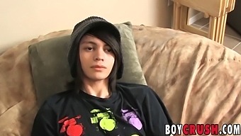 Beautiful Young Man Masturbating And Ejaculating During A Sex Interview