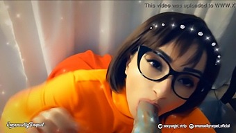 Velma Gives A Blowjob To A Monster, Resulting In A Creampie And Some Scooby Doo-Inspired Tagging