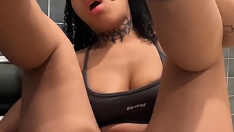 Amateur Black Beauty Almost Gets Caught While Pleasuring Herself With A Sex Toy At The Gym.
