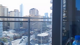 Sensual Gamer Bares All On Balcony In Public