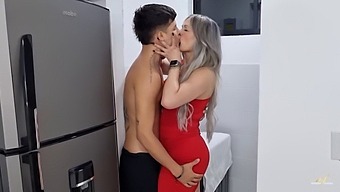 A Colombian Housewife Engages In Sexual Activity With Her Stepson, Leaving His Rear End Filled With Milk In A Video Featuring Monique Fuentes And Danner Mendez.
