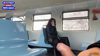 A Man Who Is A Stranger Helps Me To Climax On A Public Train And Then He Goes For A Cumwalk.